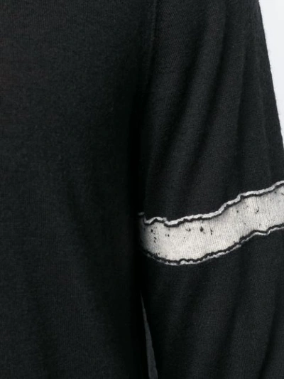 Shop Ziggy Chen Distressed Cashmere Sweater In Black