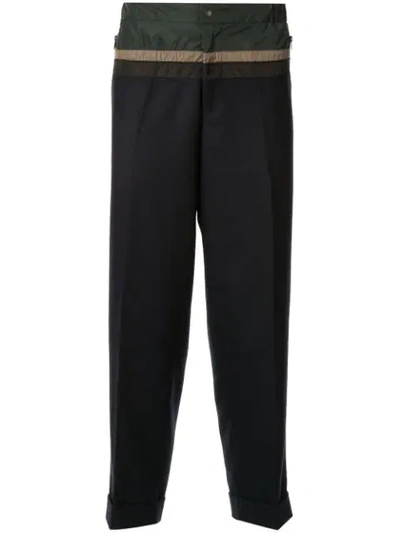 Shop Kolor Contrasting Panelled Tapered Trousers In Black