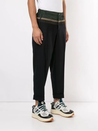 Shop Kolor Contrasting Panelled Tapered Trousers In Black