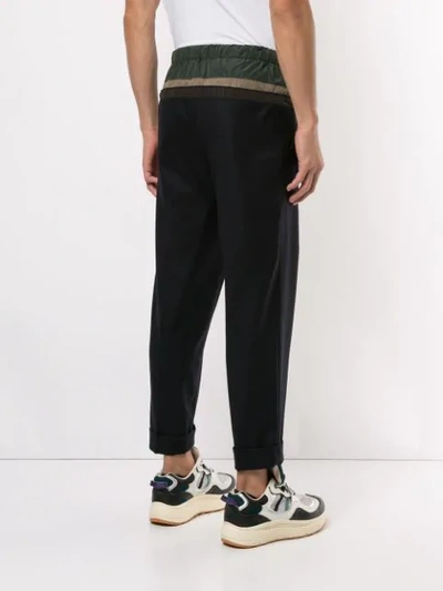 Shop Kolor Contrasting Panelled Tapered Trousers In Black