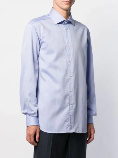 Shop Corneliani Plain Long-sleeved Shirt In Blue