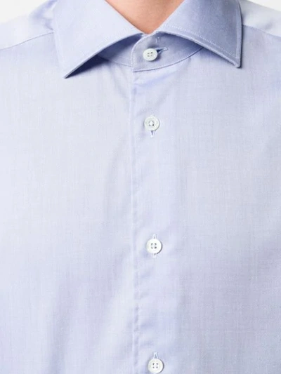 Shop Corneliani Plain Long-sleeved Shirt In Blue