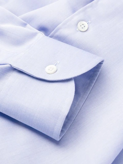 Shop Corneliani Plain Long-sleeved Shirt In Blue
