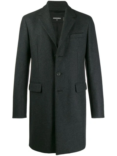 Shop Dsquared2 Single-breasted Coat In Grey