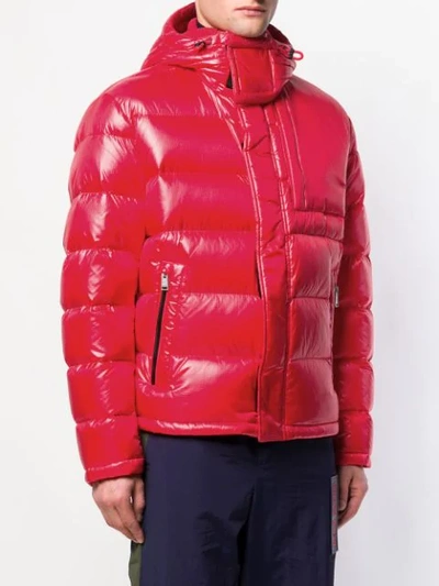 Shop Hugo Boss Boss  Hooded Puffer Jacket - Red