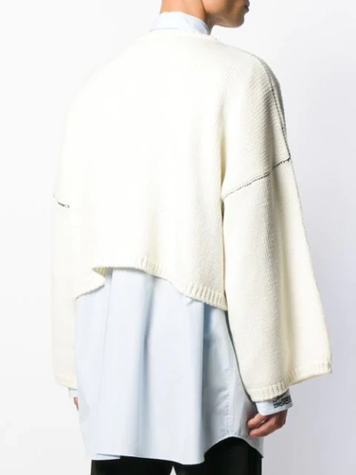 Shop Raf Simons Rs Knit Jumper In White