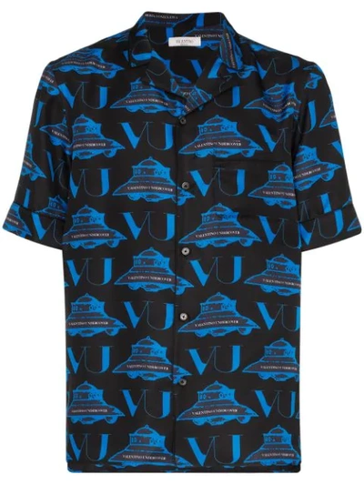 VALENTINO X UNDERCOVER UFO LOGO PRINT SHIRT - 黑色