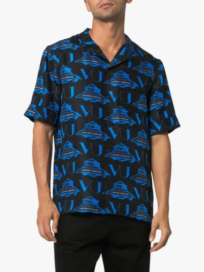 VALENTINO X UNDERCOVER UFO LOGO PRINT SHIRT - 黑色