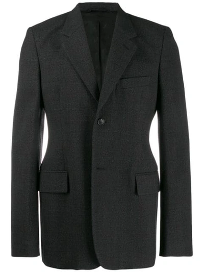 Shop Balenciaga Hourglass Wool Jacket In Grey