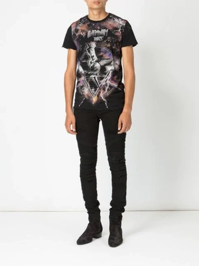 Shop Balmain Printed T In Black