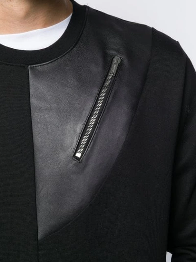 Shop Les Hommes Zipped Pocket Jumper In Black