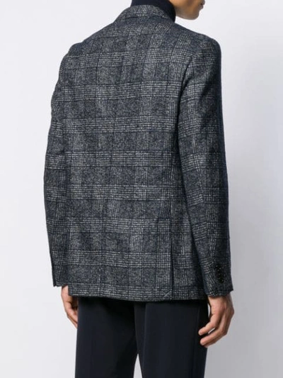 Shop Corneliani Check Pattern Blazer In Blue