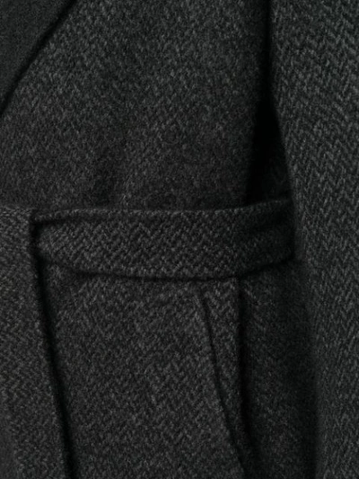 Shop Hevo Belted Houndstooth Coat - Black