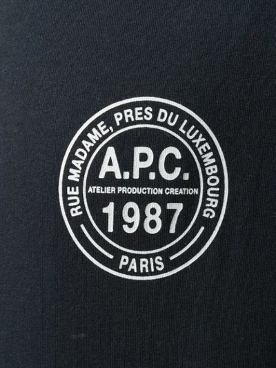 Shop Apc Logo Print T In Iak Dark Navy