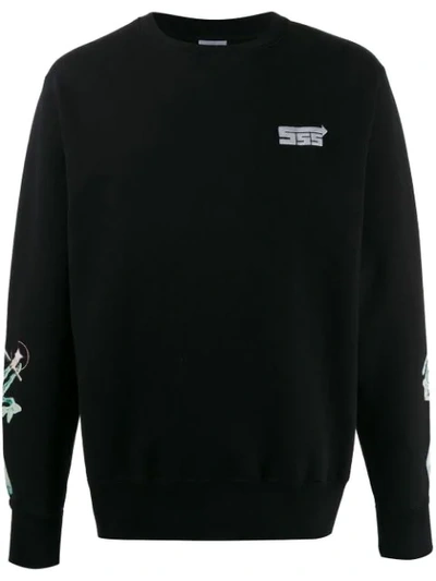 Shop Sss World Corp Embroidered Logo Sweatshirt In Black