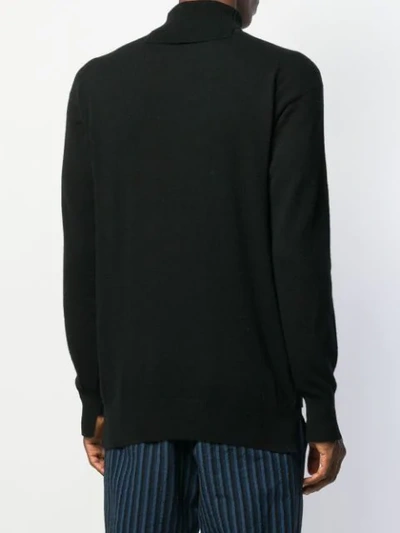 Shop Maison Flaneur Turtle Neck Sweatshirt In Black