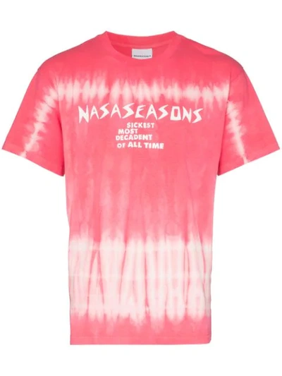 Shop Nasaseasons Tie-dye Slogan Print T-shirt In Red