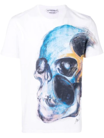 Shop Alexander Mcqueen Skull Print T-shirt - White