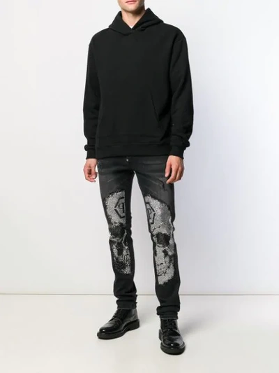 Shop Philipp Plein Super Straight Skull Jeans In Black