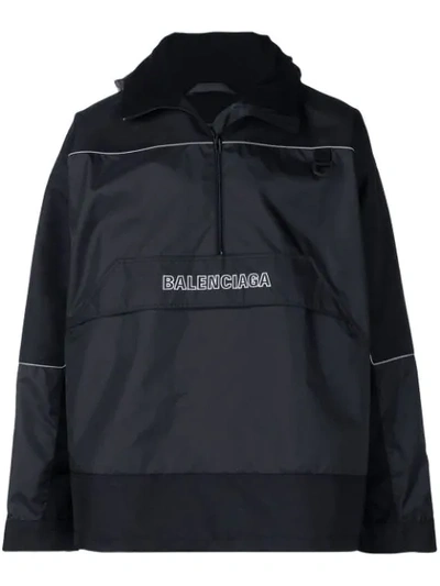 Shop Balenciaga 80's Windbreaker In Black