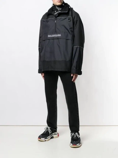 Shop Balenciaga 80's Windbreaker In Black