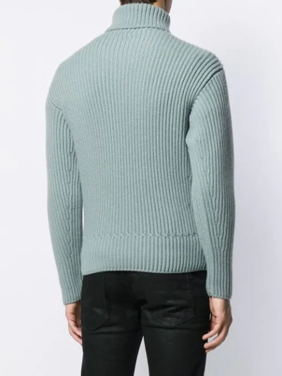 Shop Tom Ford Cashmere Ribbed Sweater In Blue