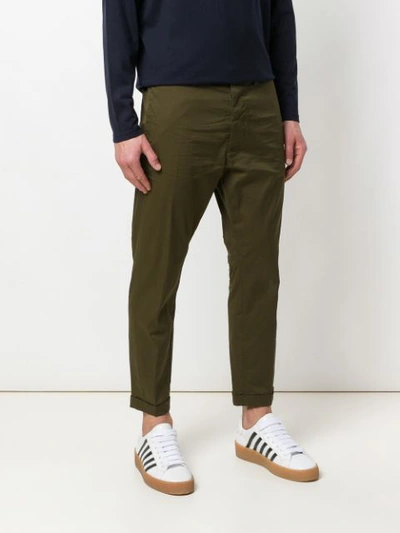 Shop Dsquared2 Cropped Trousers In Green
