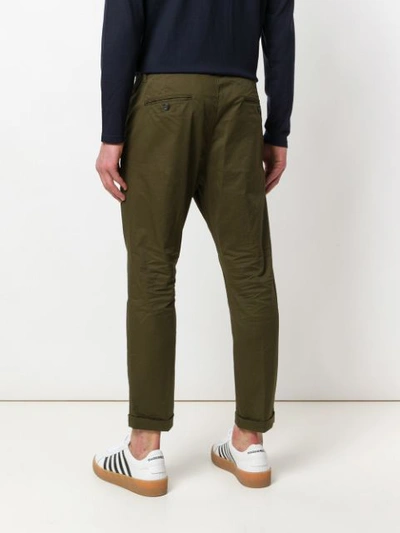Shop Dsquared2 Cropped Trousers In Green