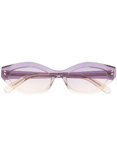 Shop Stella Mccartney Oval-frame Gradient Sunglasses In Purple
