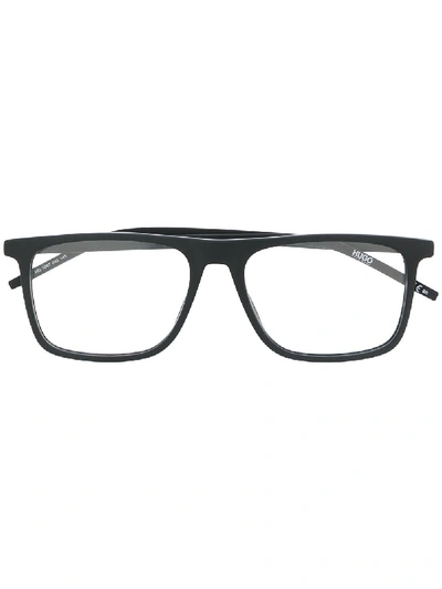 Shop Hugo Boss Matte Angular Glasses In Black
