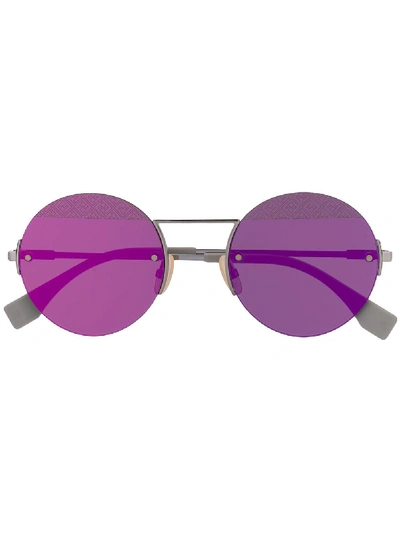 Shop Fendi Round Frame Sunglasses In Purple