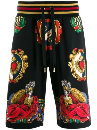 Shop Dolce & Gabbana Shorts Mit Gladiator-print In Blue ,red