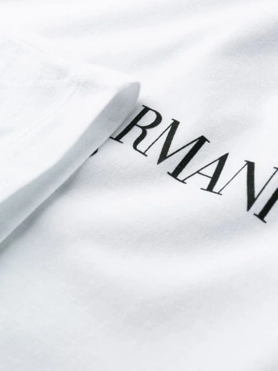 Shop Emporio Armani Logo Print T-shirt In White