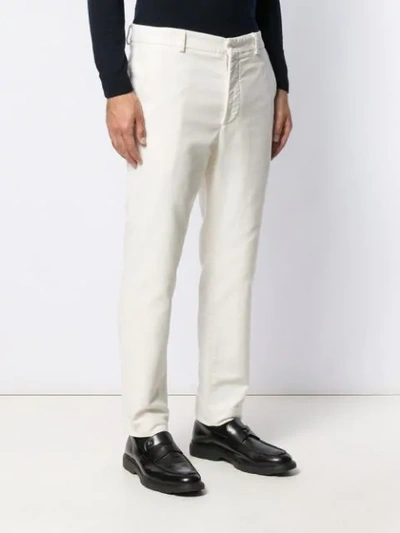 Shop Maison Flaneur Tailored Straight Leg Trousers In White
