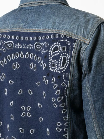 Shop Alanui Bandana Insert Denim Jacket In Blue