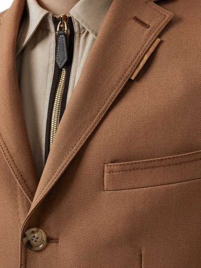 Shop Burberry Zip Detail Jacket In Brown