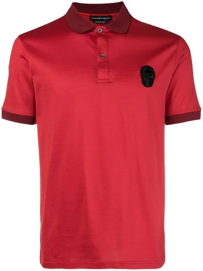 Shop Alexander Mcqueen Short Sleeved Polo Shirt In Red