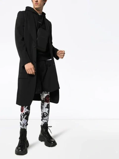 Shop Comme Des Garçons Homme Deux Multicoloured Printed Leggings In Black