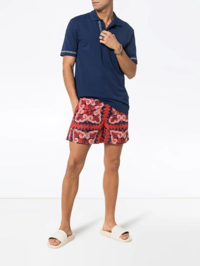 Shop Valentino Bandana Swim Shorts In Red