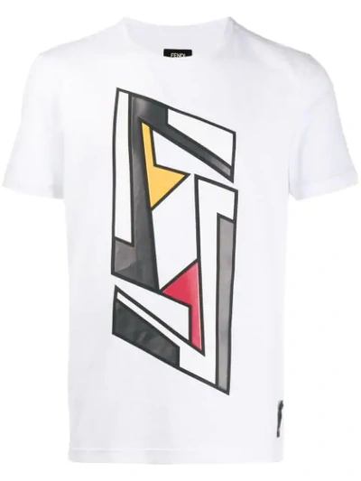 Shop Fendi Futuristic Ff T-shirt In White