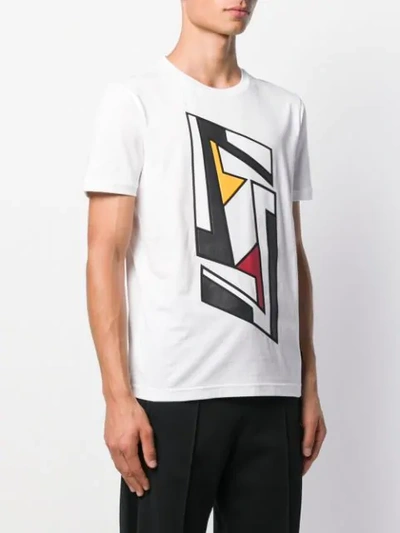 Shop Fendi Futuristic Ff T-shirt In White