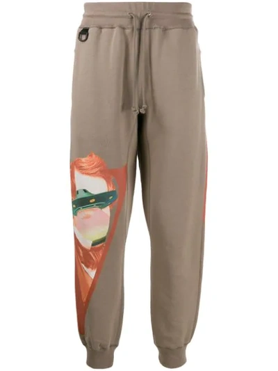 Shop Undercover Printed Track Pants In Neutrals
