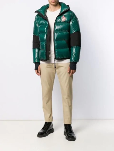 Shop Moncler Gollinger Feather Down Jacket In Green