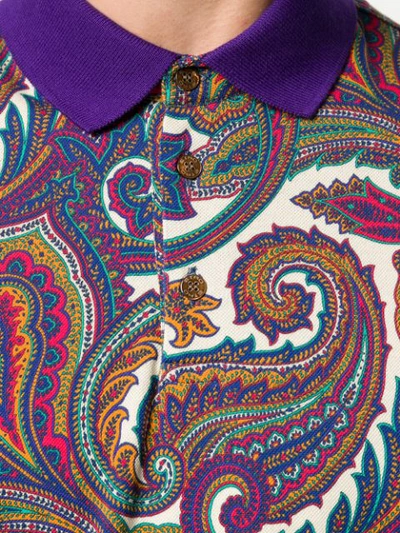 Shop Etro Paisley Patterned Polo Shirt In 紫色