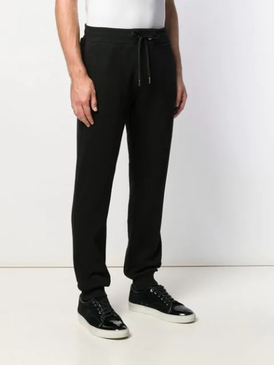 Shop Versace Drawstring Waist Track Pants In Black