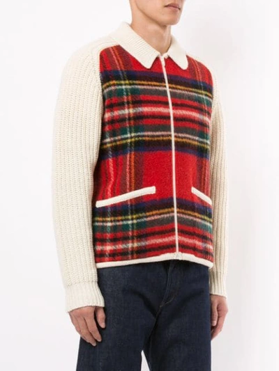 Supreme Plaid Front Zip up Jumper In White   ModeSens