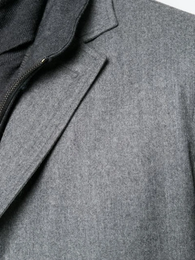 Shop Canali Layered Single-breasted Coat In Grey