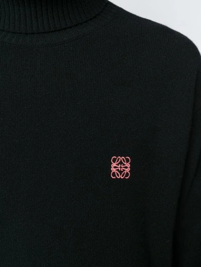 Shop Loewe Anagram Turtleneck Sweater In Black