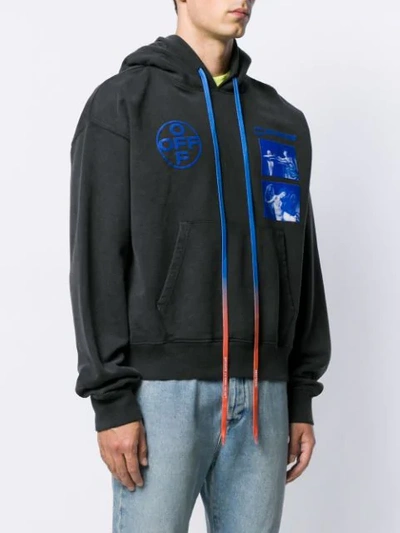 Shop Off-white Graphic Print Hoodie In Black