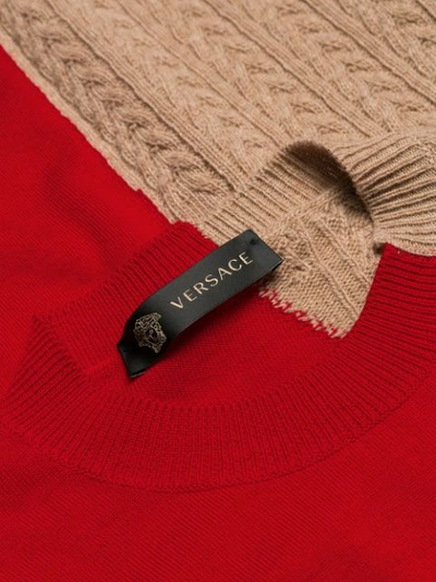 Shop Versace Cursive Logo Demi Sweater In Red
